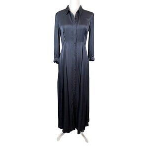 Denim & Supply Ralph Lauren Dark Blue Button Front Maxi Dress Sz L (fits like S)